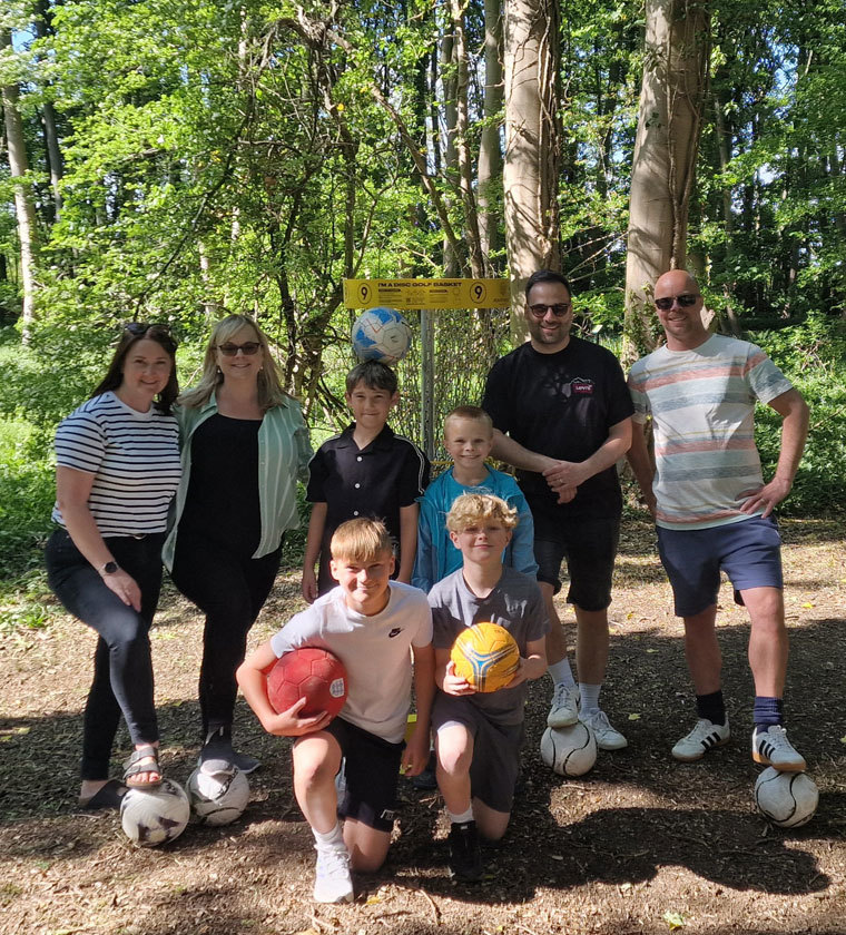 Kids playing Foot Golf in Corby